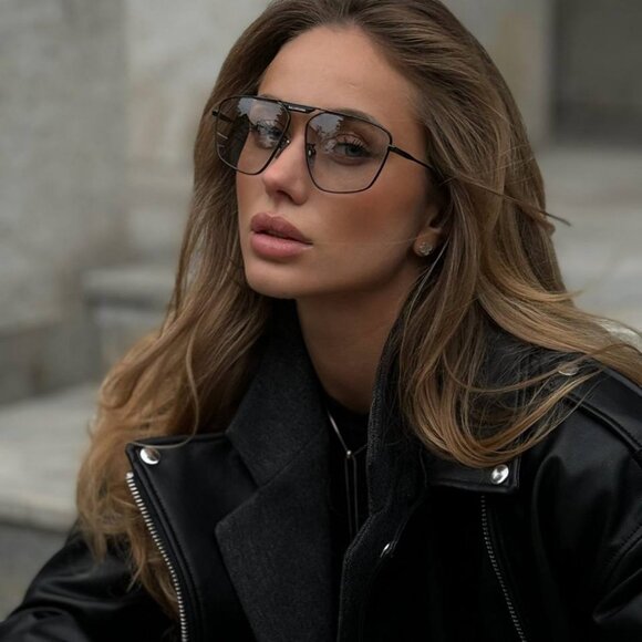 Balenciaga BB0246SA 004 Sunglasses Dark Grey Aviator Frame, Grey Lenses main image 10